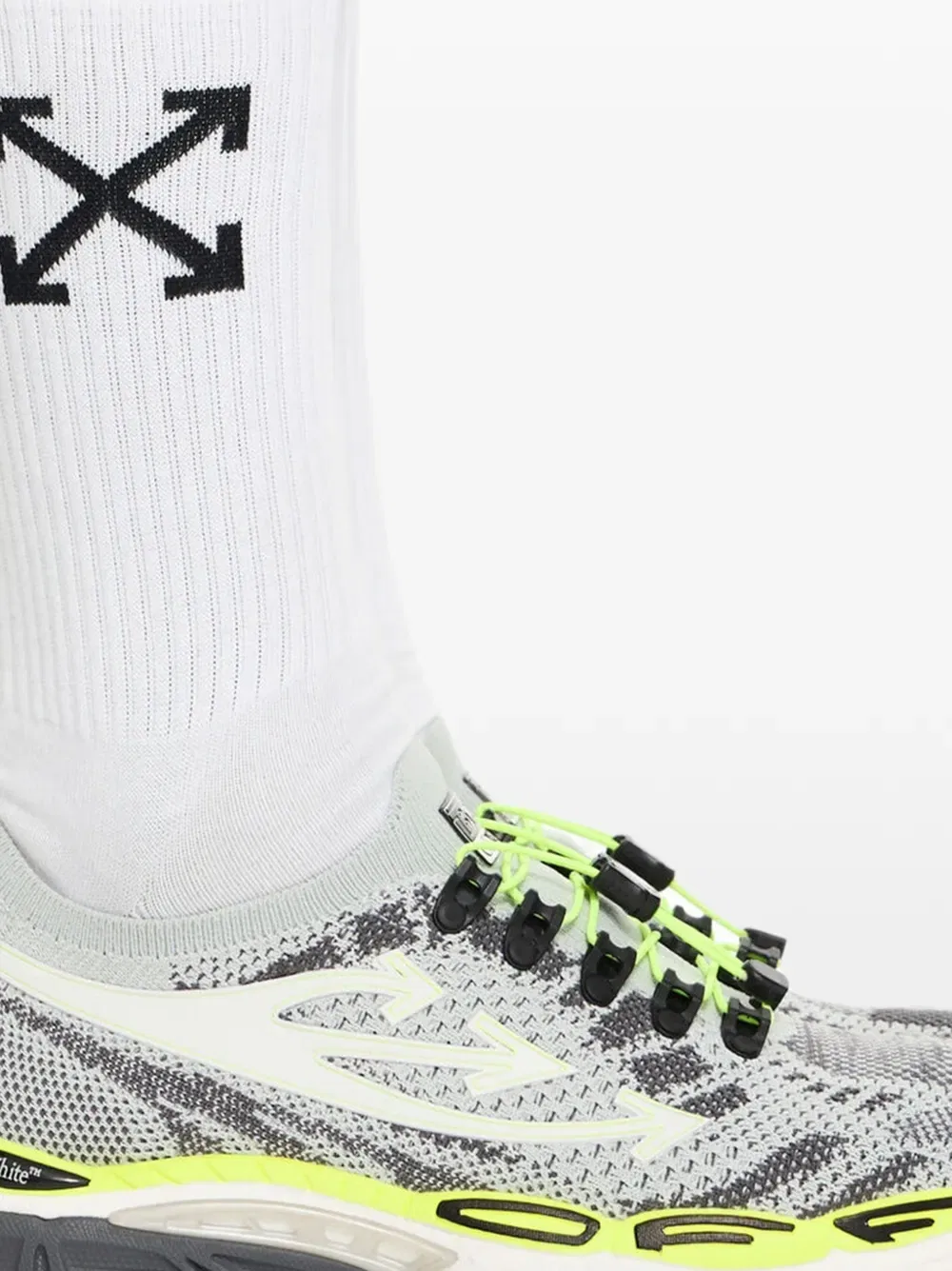 Сейчас вернусь, вязаные низкие кроссовки Off-White, серый — фото 2