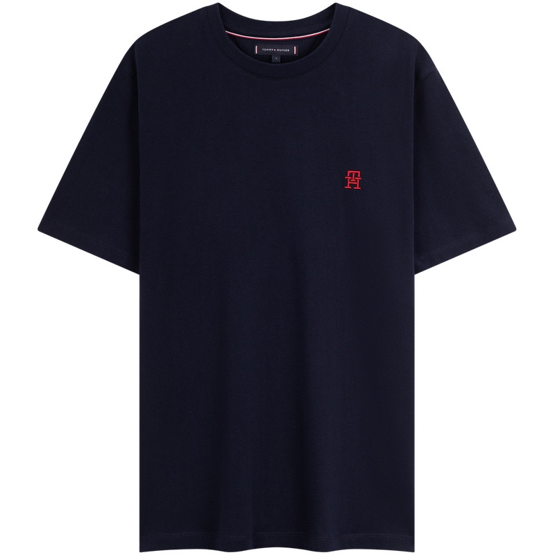 

Футболка с вышитым контрастным логотипом Tommy Hilfiger, синий