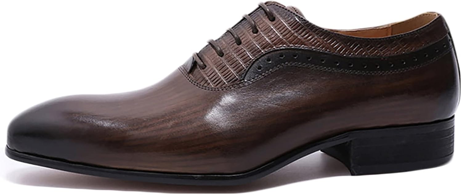 

Мужские свадебные туфли-оксфорды на шнурках, дерби с крыльями, броги с заостренным носком, из коровьей кожи, деловая повседневная обувь, коричневые, размер 45 Generic