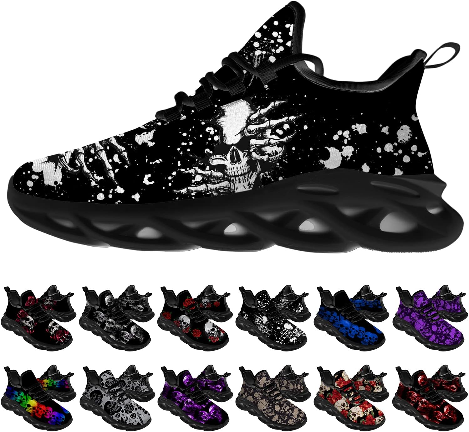 

Кроссовки Ciadoon Skull для мужчин и женщин, для бега по дороге, спортивные прогулочные, теннисные, атлетические кроссовки, подарок для мальчика и девочки, белый