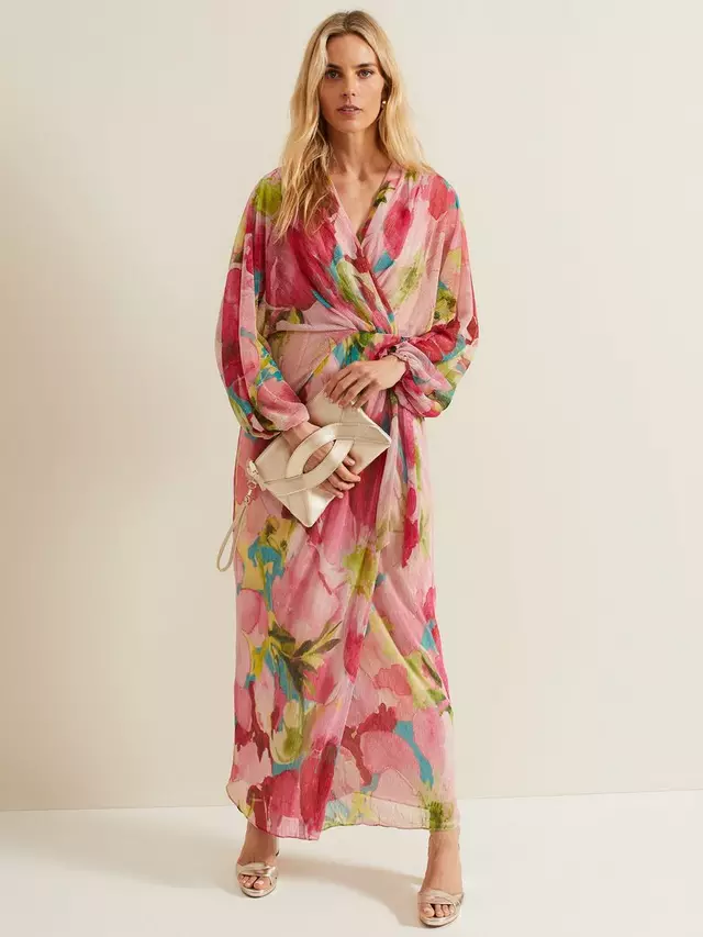 

Платье Phase Eight Cosmina Pleat Shimmer Maxi, разноцветный