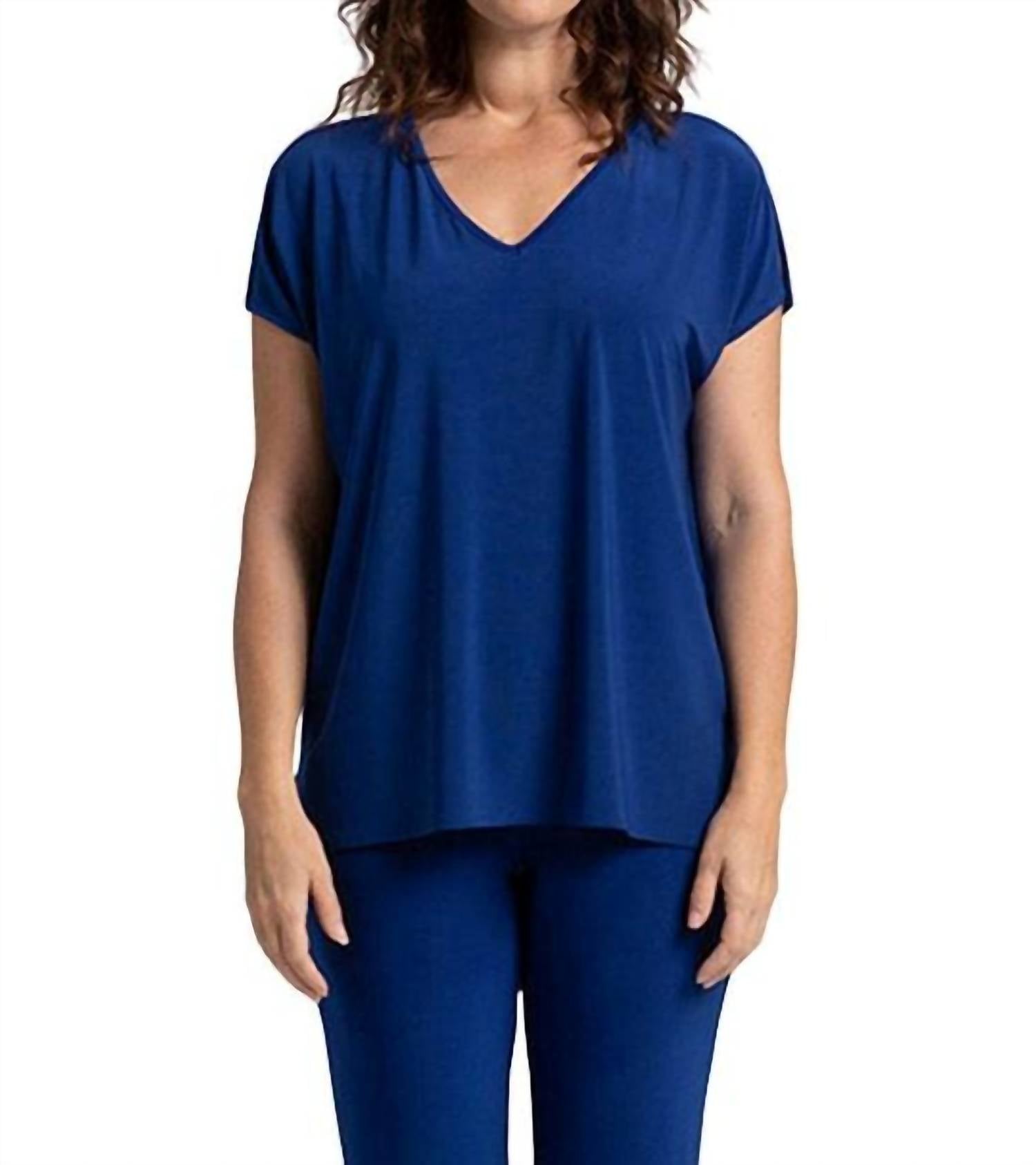 

Топ с V-образным вырезом и разрезами на рукавах в цвете "Сумерки" Sympli, Twilight