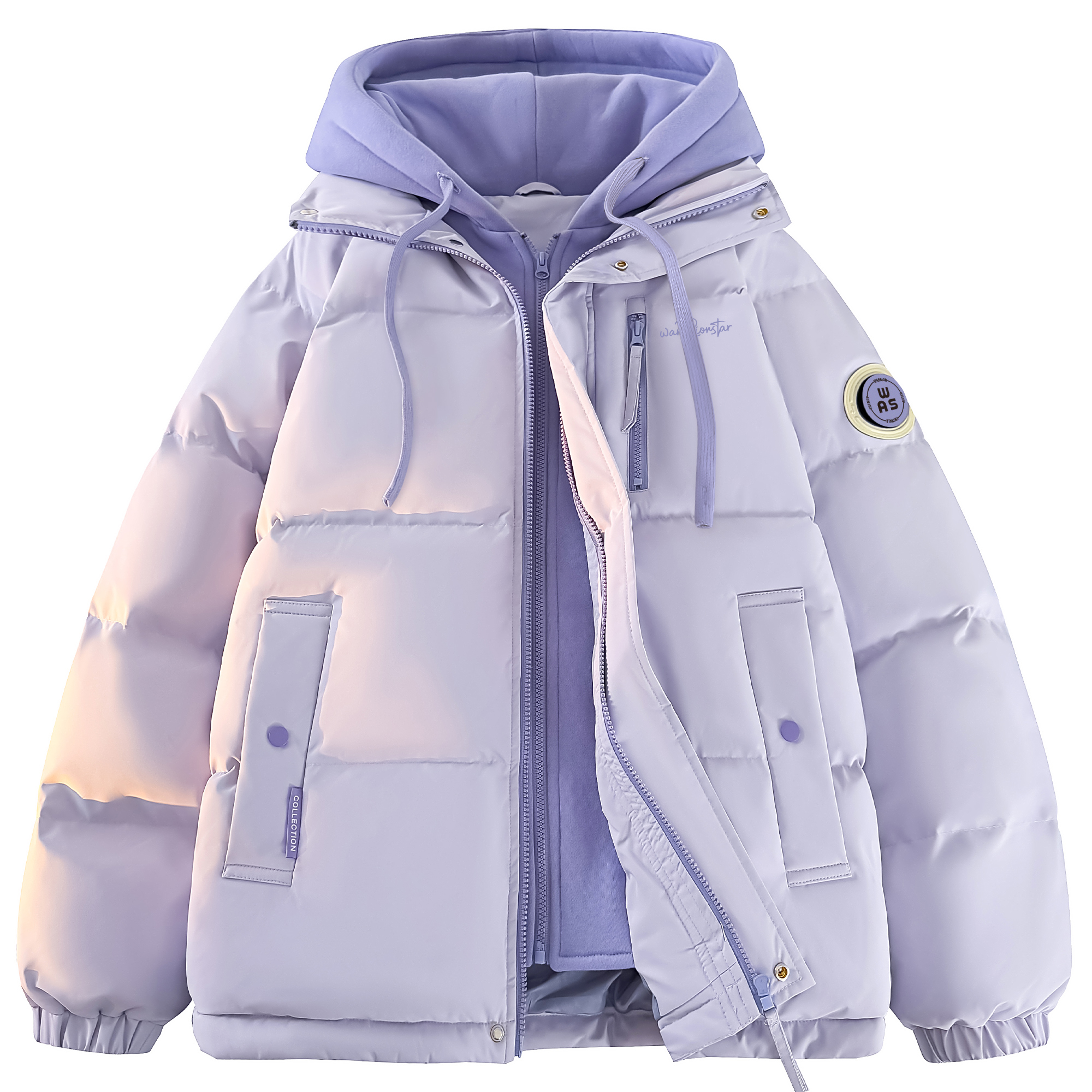 

Пуховик Unisex Hooded Moderate Cargo WARRIOR, фиолетовый