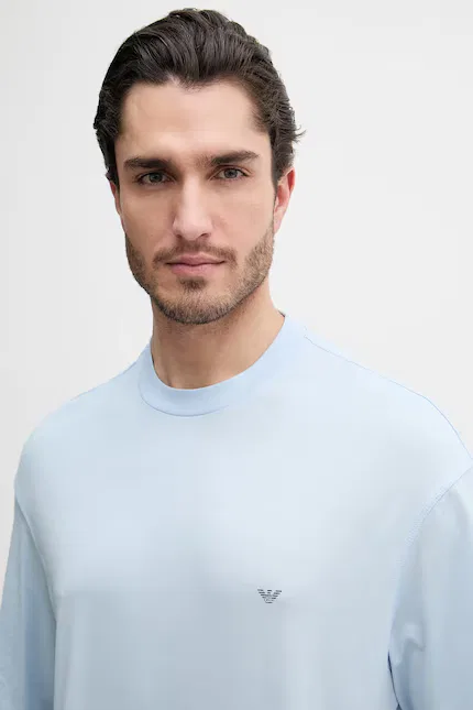 Футболка хлопковая Emporio Armani, синий — фото 4