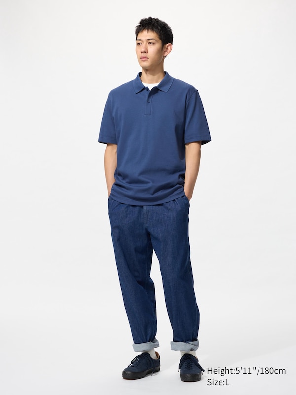 Рубашка-Поло Airism из хлопкового пике Uniqlo, зеленый — фото 2
