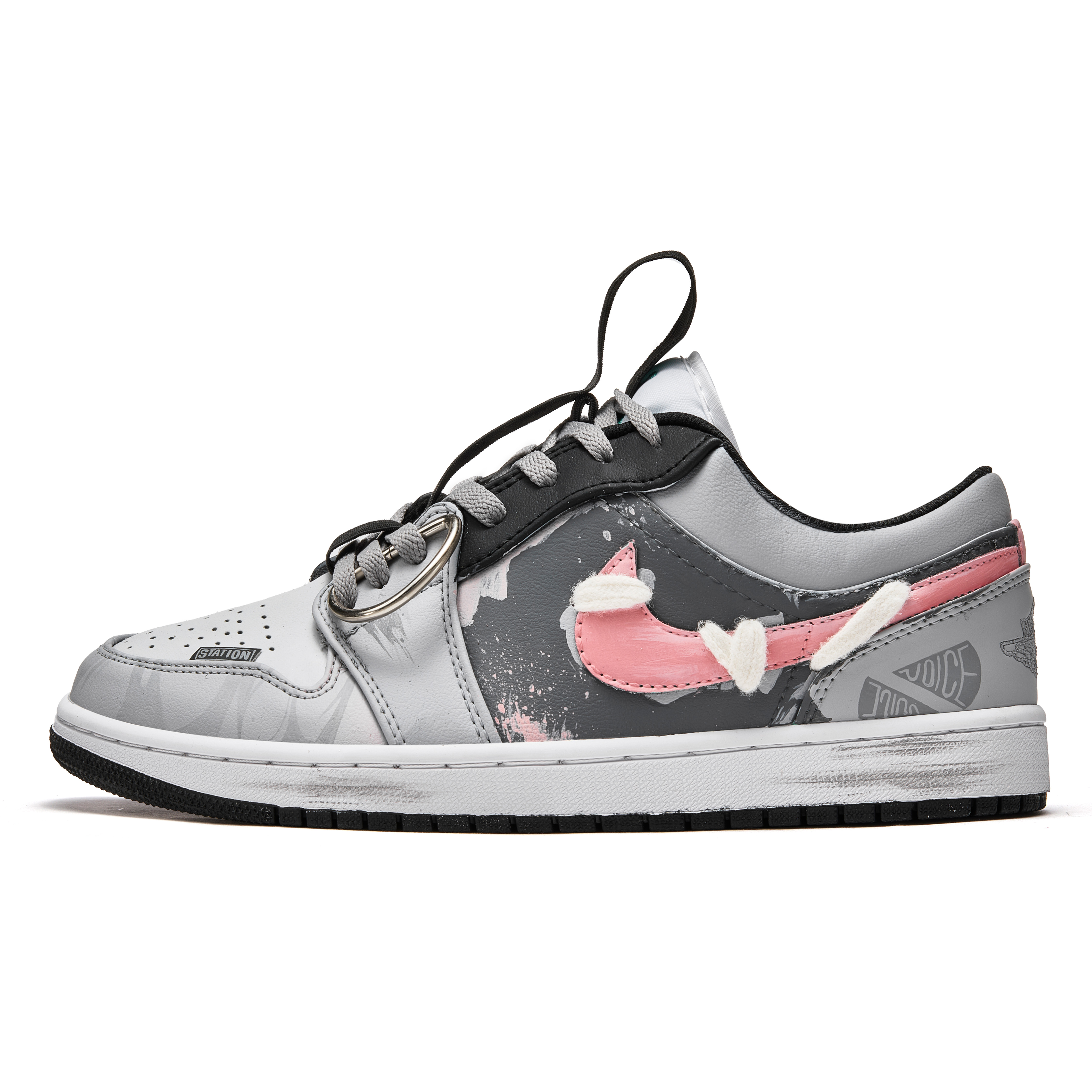 

Кроссовки Air Jordan 1 Vintage Basketball Shoes Women's Low-top Gray/Pink, цвет Dusty Rose