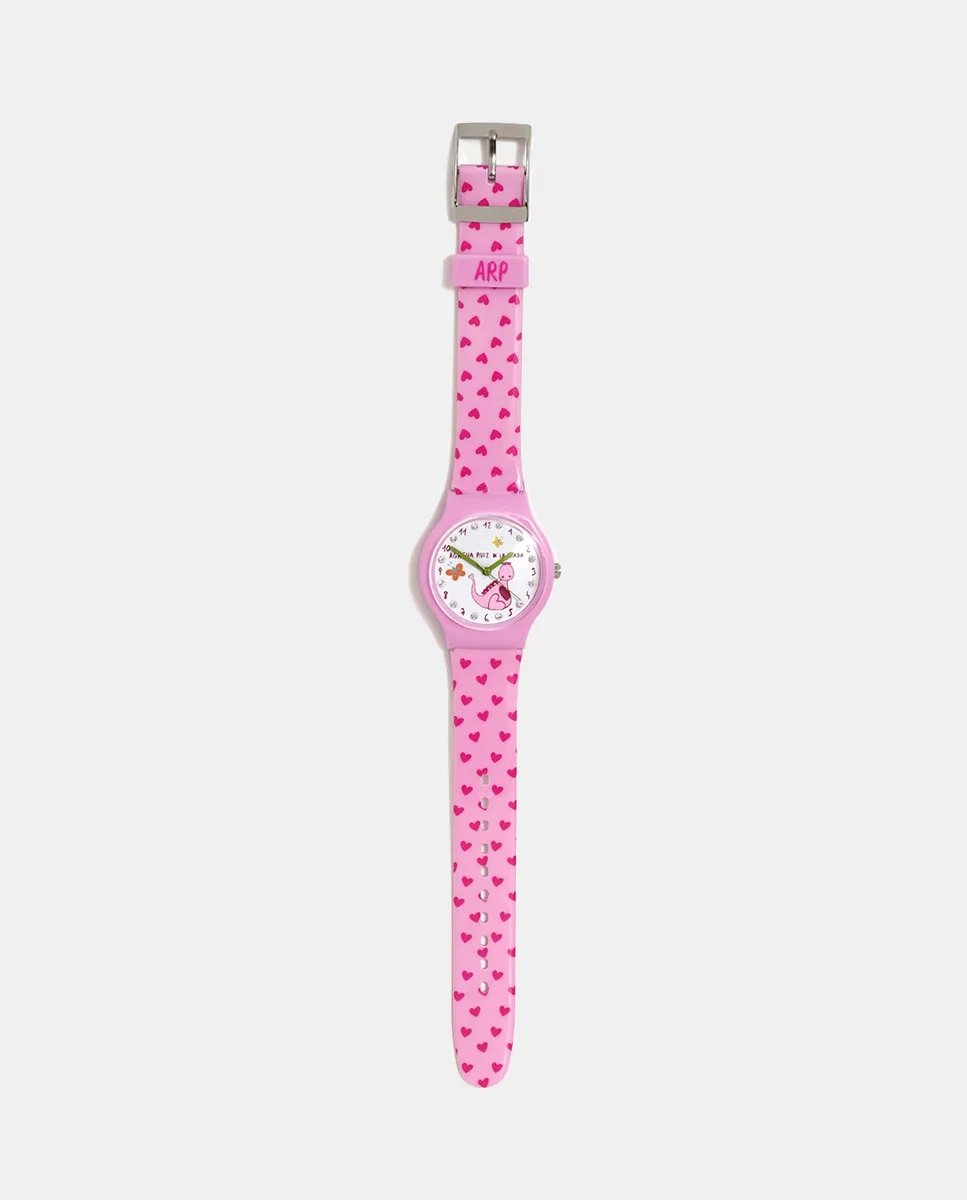 

Часы FLIP AGR383 с разноцветными динозаврами и сердцами Agatha Ruiz de la Prada, мультиколор