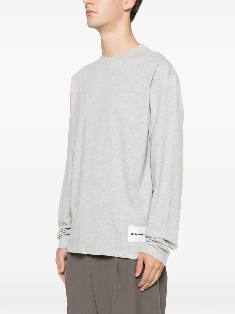 Комплект из трех лонгсливов с круглым вырезом Jil Sander, серый — фото 3