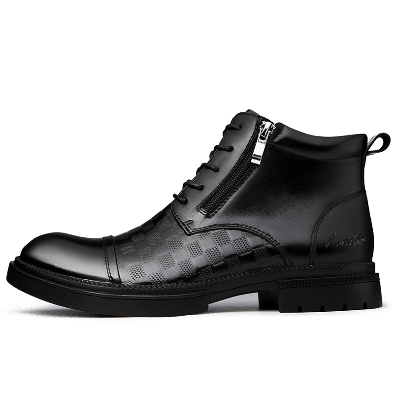 Мужские повседневные кроссовки Mid Top Black Laoks, черные (подкладка из свиной кожи) — фото 2
