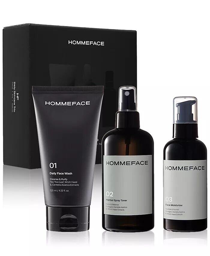 

Мужской трехэтапный ежедневный набор по уходу за кожей Hommeface