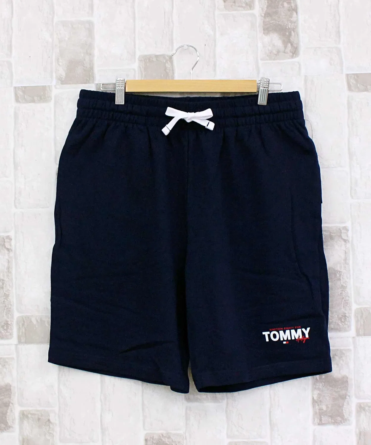 Шорты с логотипом Tommy Hilfiger, хлопок, полиэстер, темно-синие