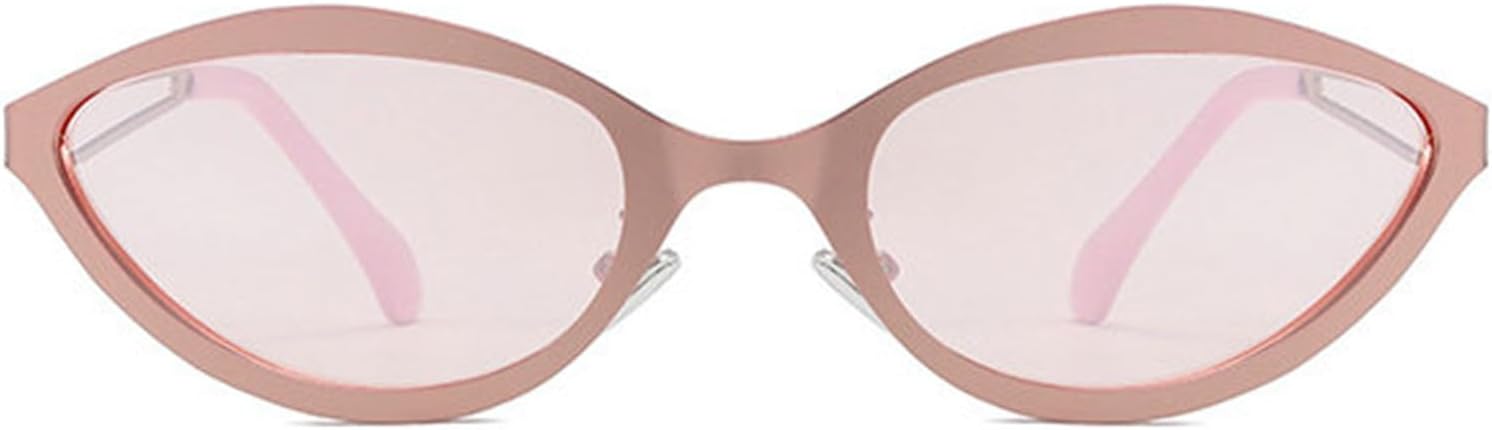 

Willochra Милые солнцезащитные очки в маленькой оправе овальной формы в стиле панк для женщин, роскошные ретро-очки в стиле «кошачий глаз» с металлическим оправой, классические модные очки для дам, C3