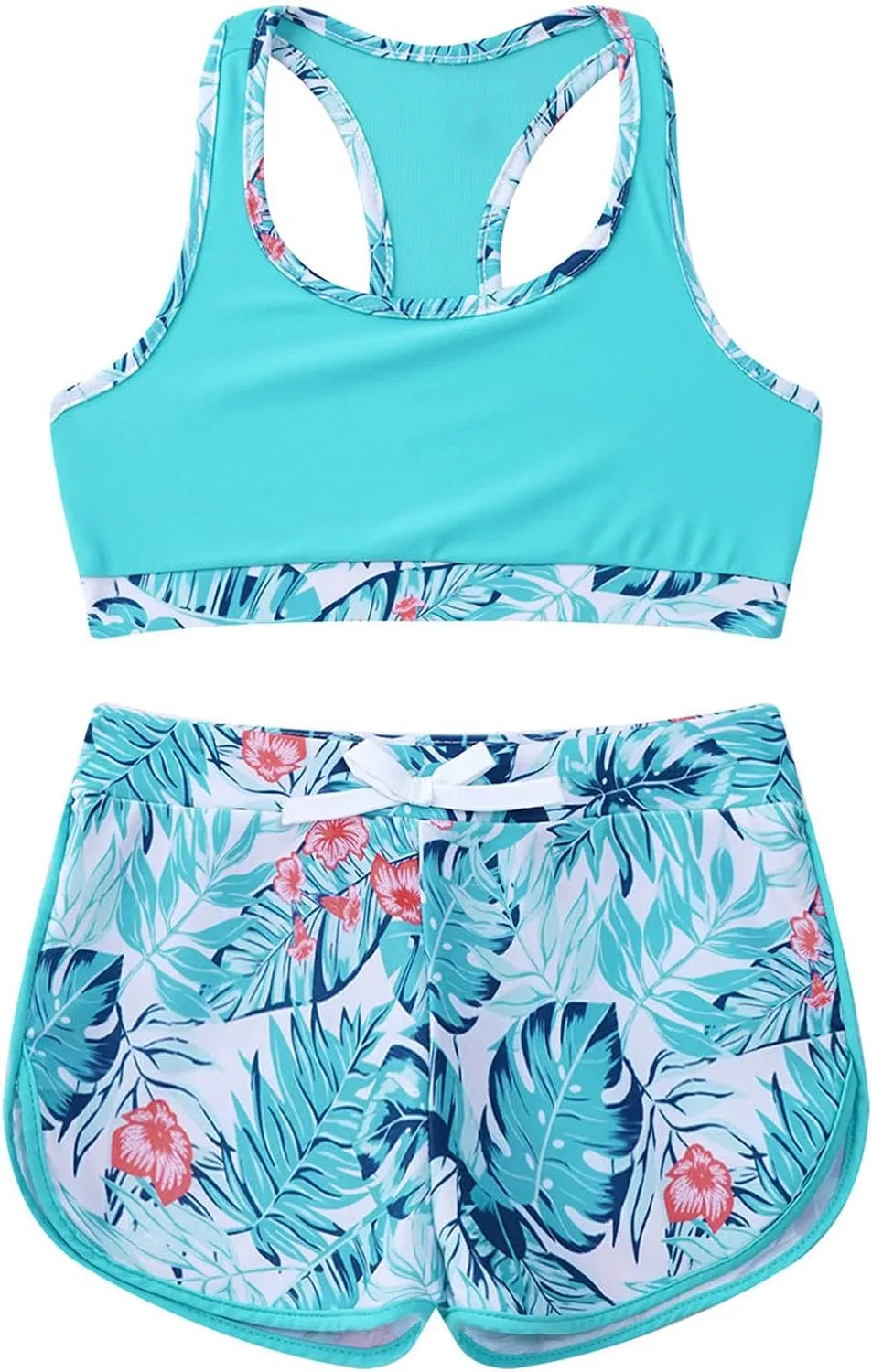 Спортивный костюм для девочек YEAHDOR, майка и шорты, Mint Green