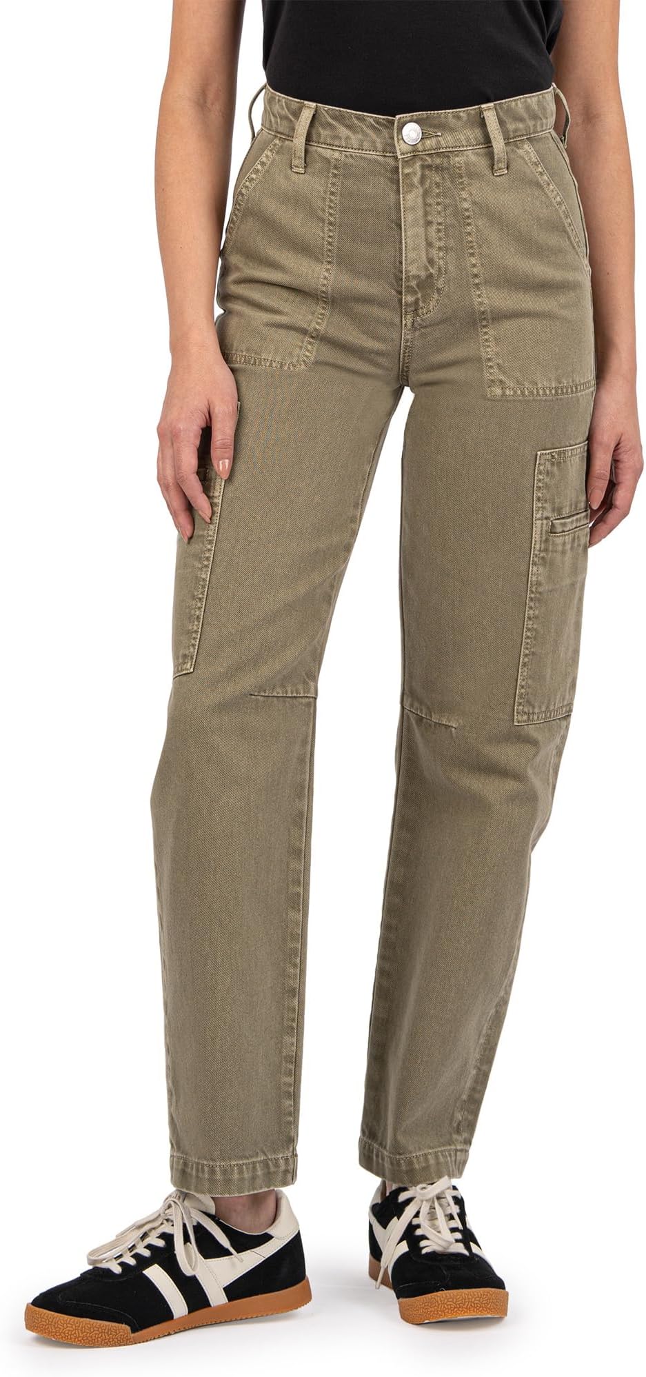 

Брюки KUT from the Kloth Kiera High Rise Slim Leg Barrel, оливковый