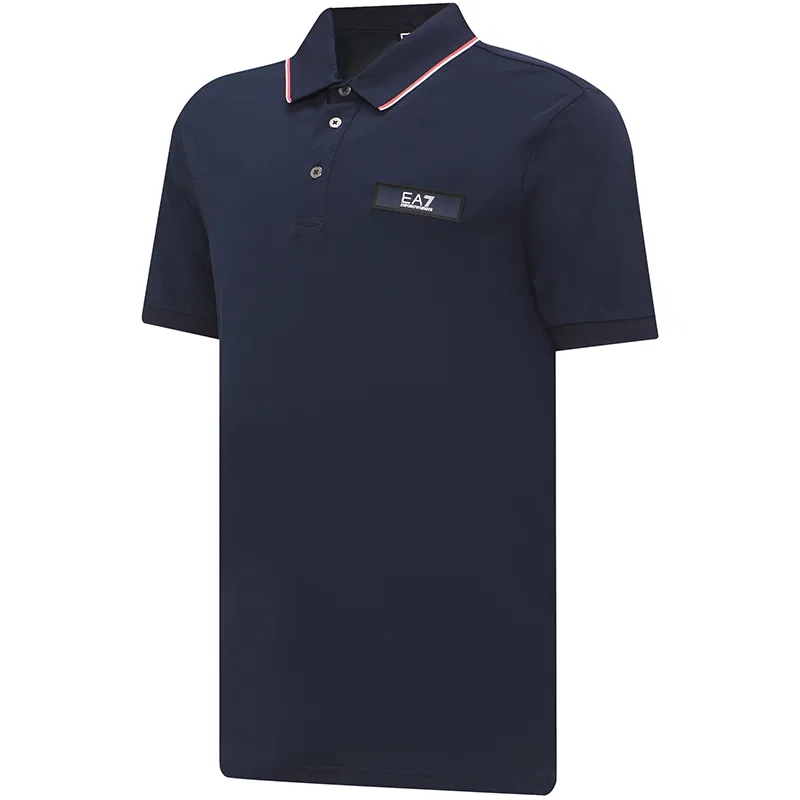 Поло EA7 SS23 мужское темно-синее EMPORIO ARMANI, Navy Blue — фото 4