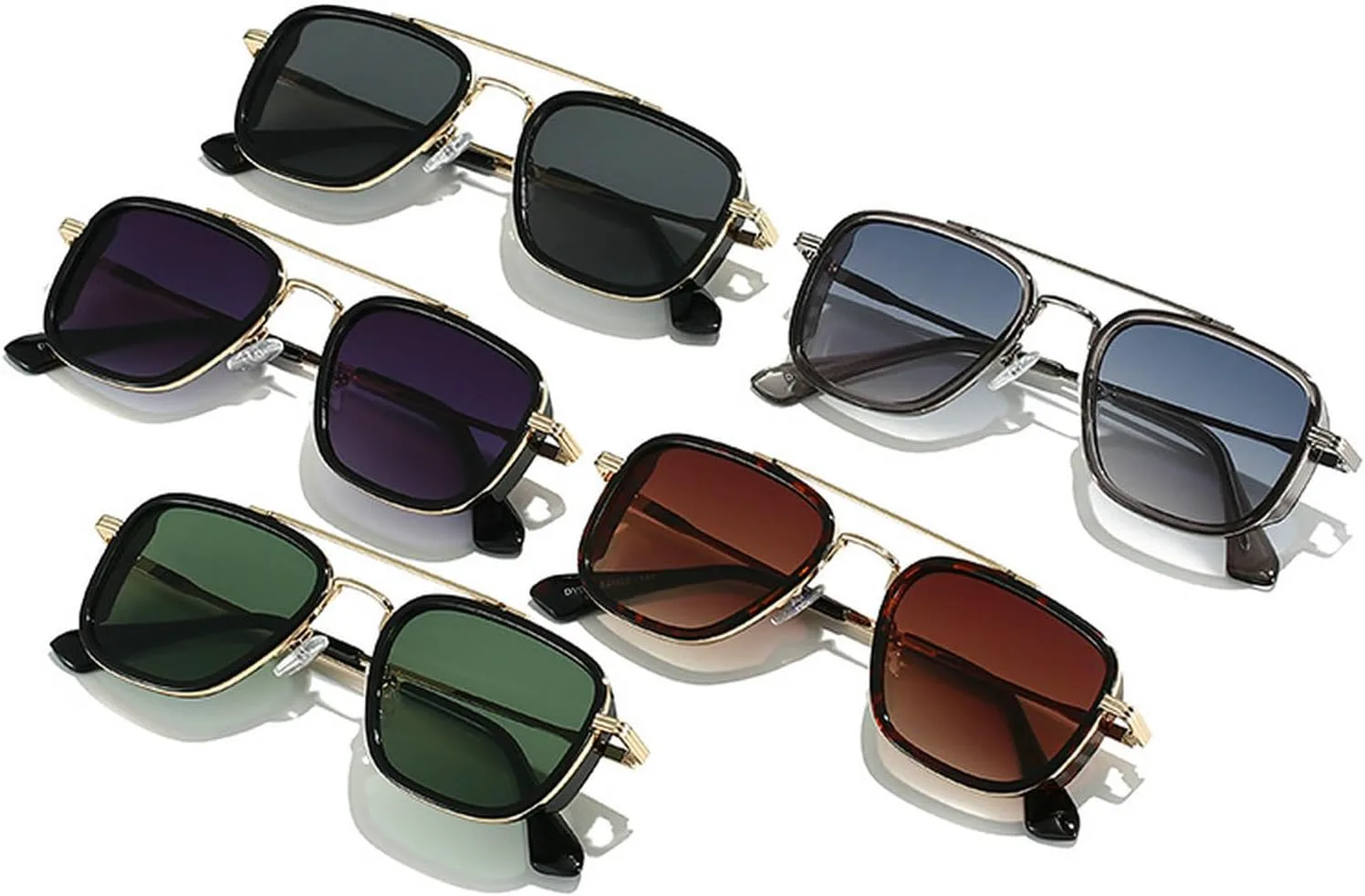 

Солнцезащитные очки в стиле ретро квадратной формы для женщин и мужчин, большие винтажные очки-пилот, винтажные солнцезащитные очки 70-х годов mincl, Gold Gray