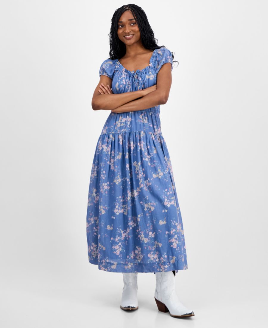 

Женское миди-платье с цветочным принтом и зауженной талией Lucky Brand, Blue Multi