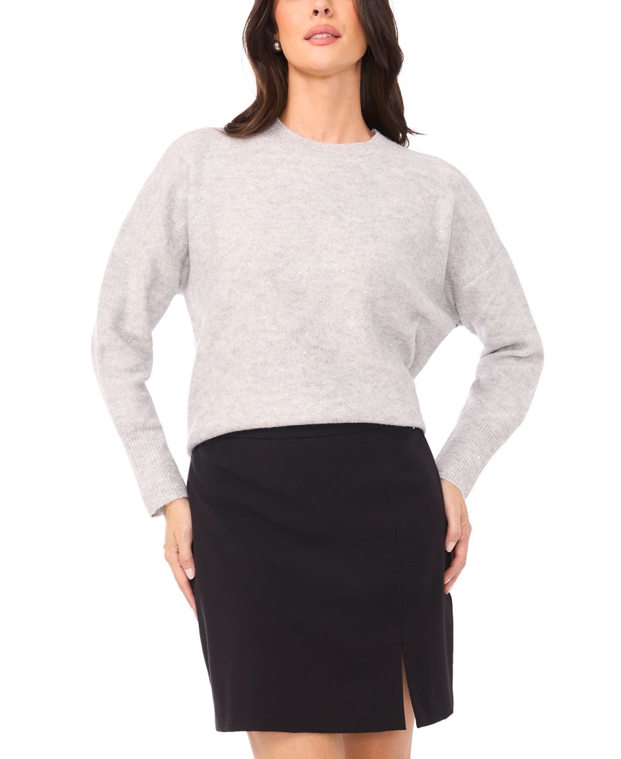 

Женский свитер с круглым вырезом и пайетками, с длинными рукавами Vince Camuto, Vapor