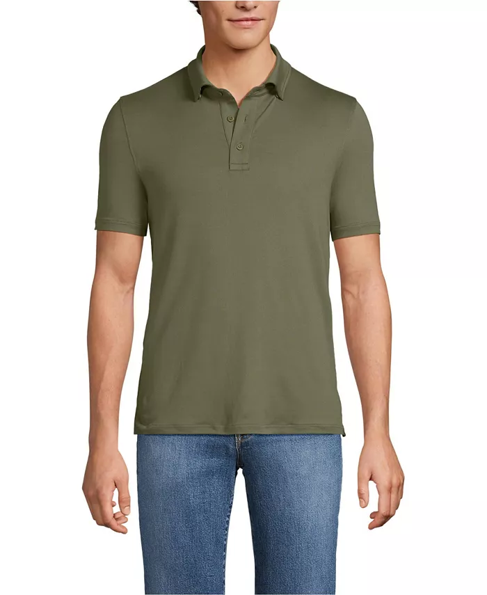 

Большая и высокая охлаждающая поло с коротким рукавом Lands' End, зеленый