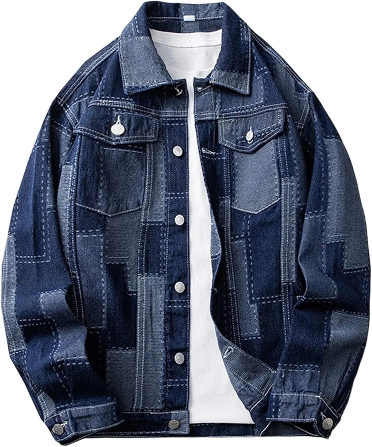 Мужская куртка Slim Fit рваная джинсовая Generic, синий