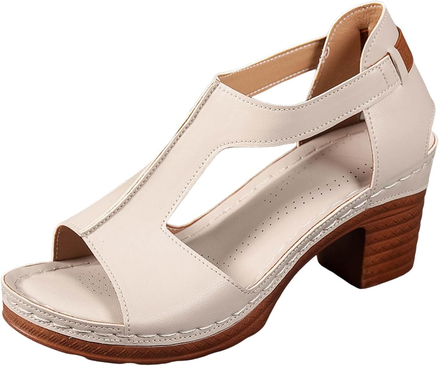 

Женские сандалии с массивным каблуком и ремешком на щиколотке, удобные нарядные танкетки, летние сандалии с открытым носком, модная обувь для свадьбы и вечеринки, обувь в стиле Y2K Toumov, бежевый