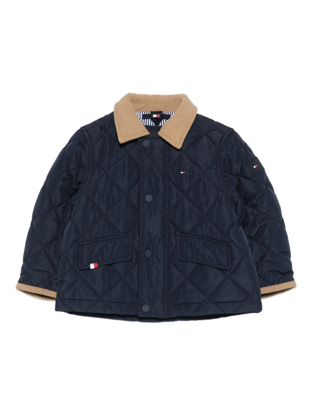 

Стеганая куртка с вельветовым воротником Tommy Hilfiger Junior, синий