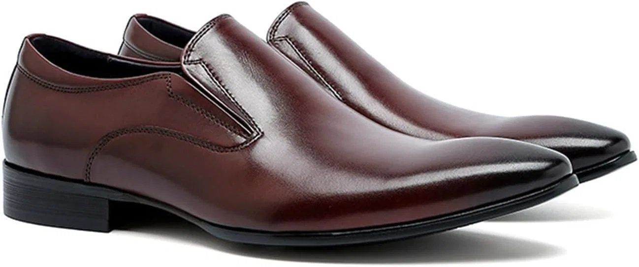 Лоферы, остроносые, Men's Dress Shoes, Business Formal, бордовый
