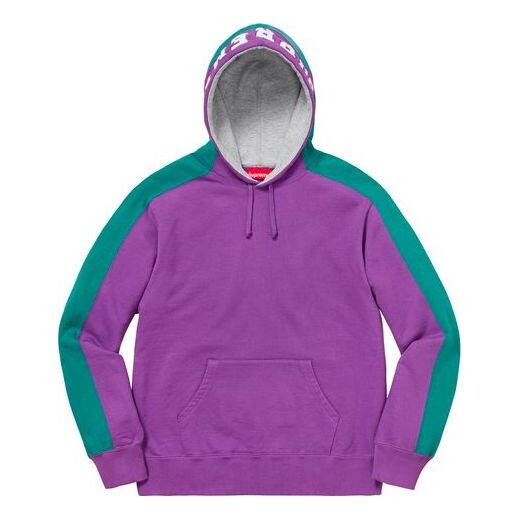 

Толстовка fw18 paneled hooded sweatshirt violet Supreme, фиолетовый