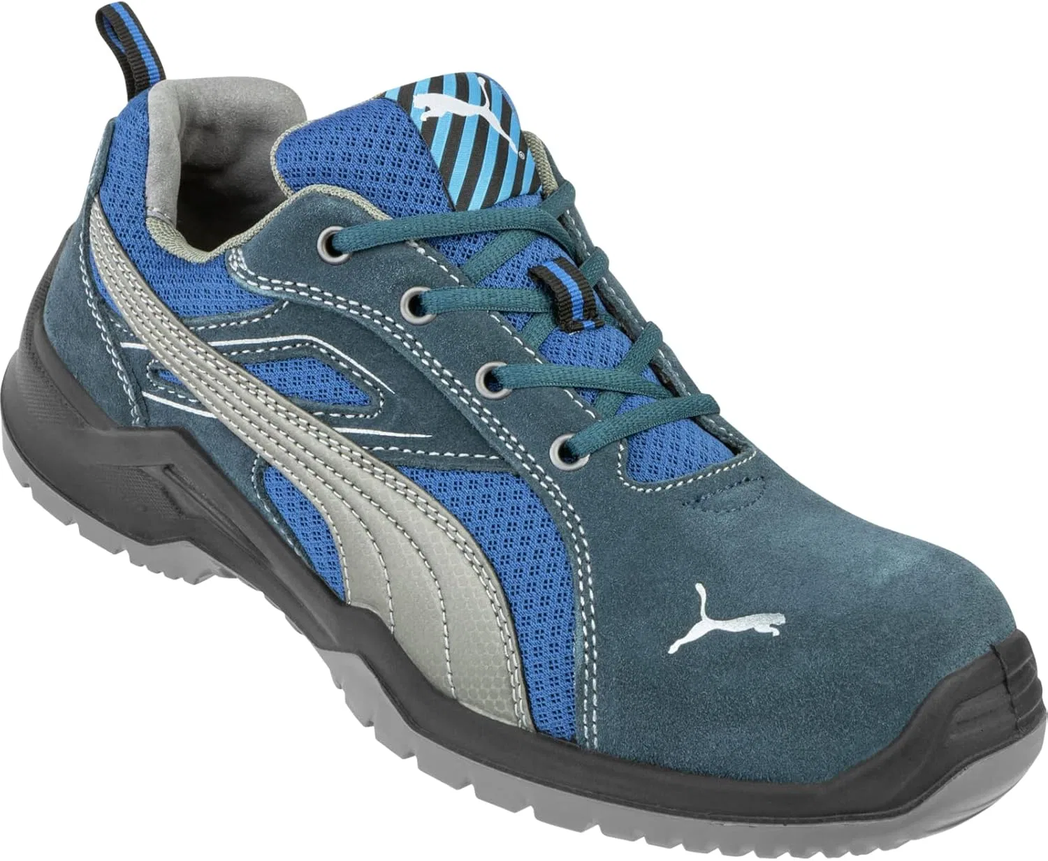 Защитные рабочие ботинки PUMA Safety Omni Low S1P SRC с металлическим носком, дышащие, нескользящие, с защитой от проникновения (мужские), Blue / Silver