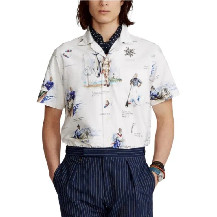 Рубашка с кубинским воротником Polo Ralph Lauren белая