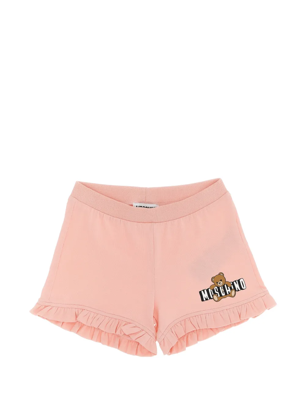 Набор с шортами и оборками с принтом "медведь" Moschino Kids, белый — фото 3