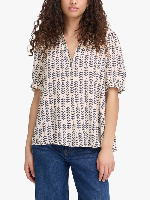 

Топ Vera в полоску с узором икат ICHI, Birchmulti