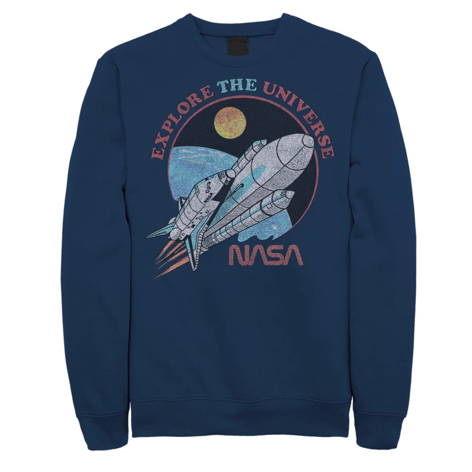

Мужской свитшот с портретом NASA Explore The Universe Circle, Blue Licensed Character, синий