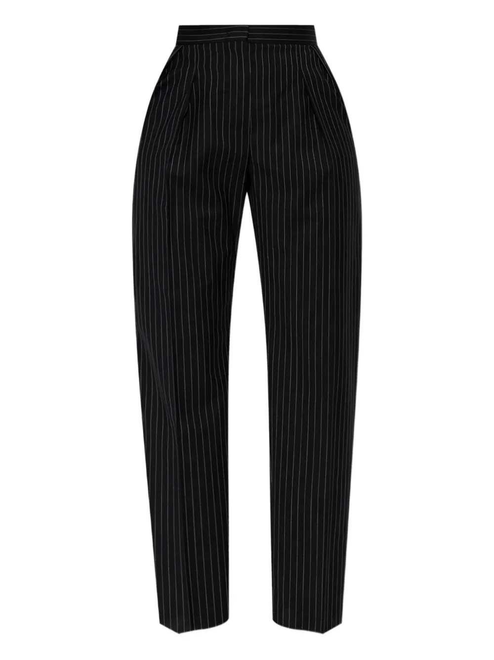 

Шерстяные брюки в тонкую полоску MAX MARA, черный