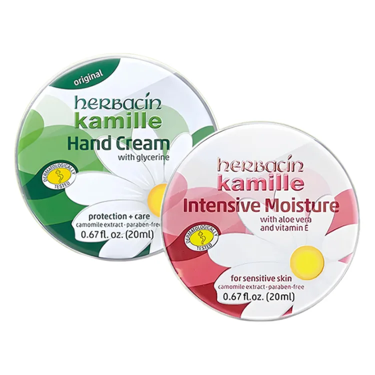 Крем для рук Little Chamomile Classic Potpourri увлажняющий Herbacin, Two-Piece Set: Chamomile Hand Cream Classic Version 20ml+Chamomile Hand Cream Intensive Moisturizing Version 20ml