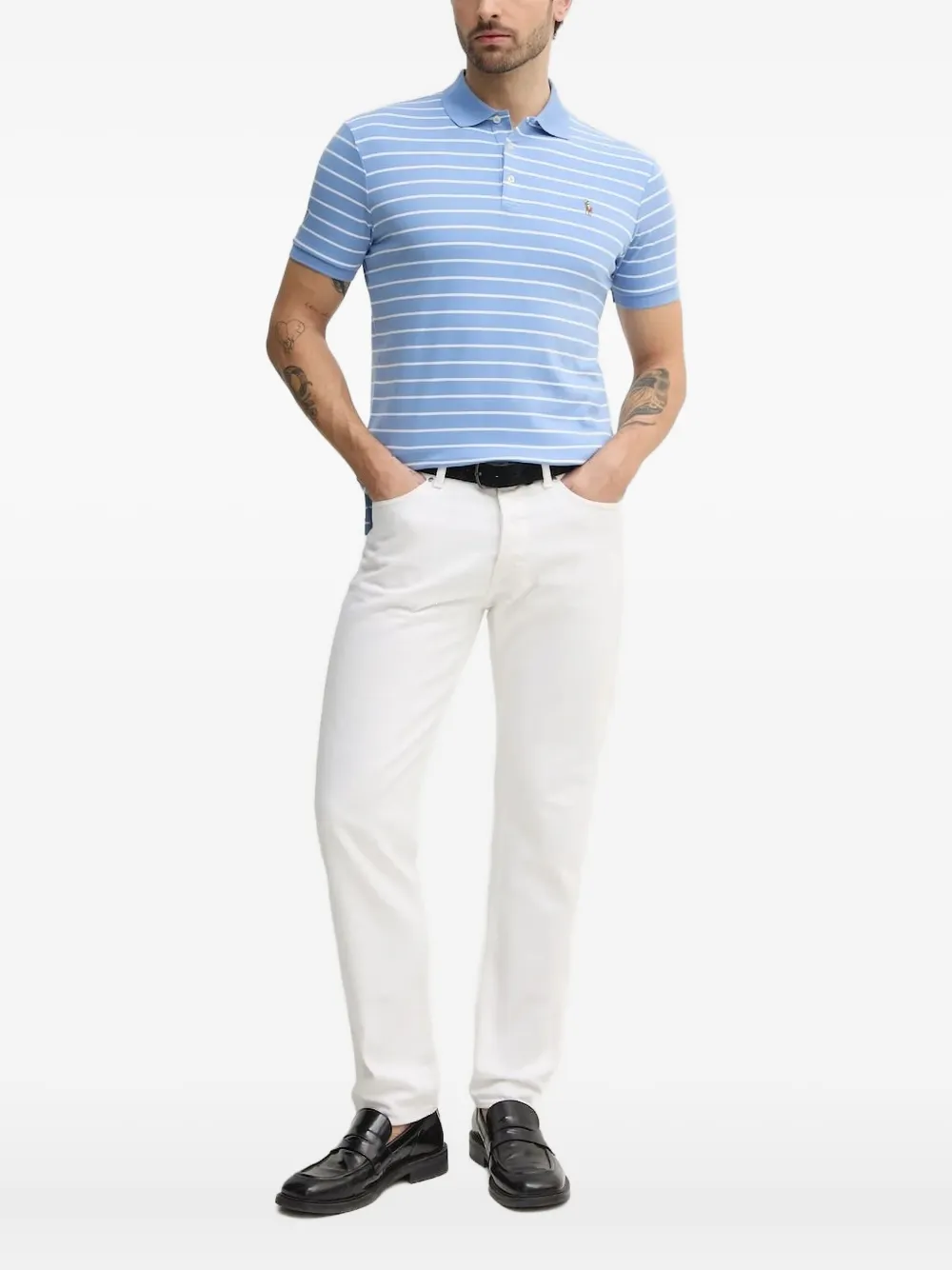 

Полосатая рубашка-поло POLO RALPH LAUREN, синий