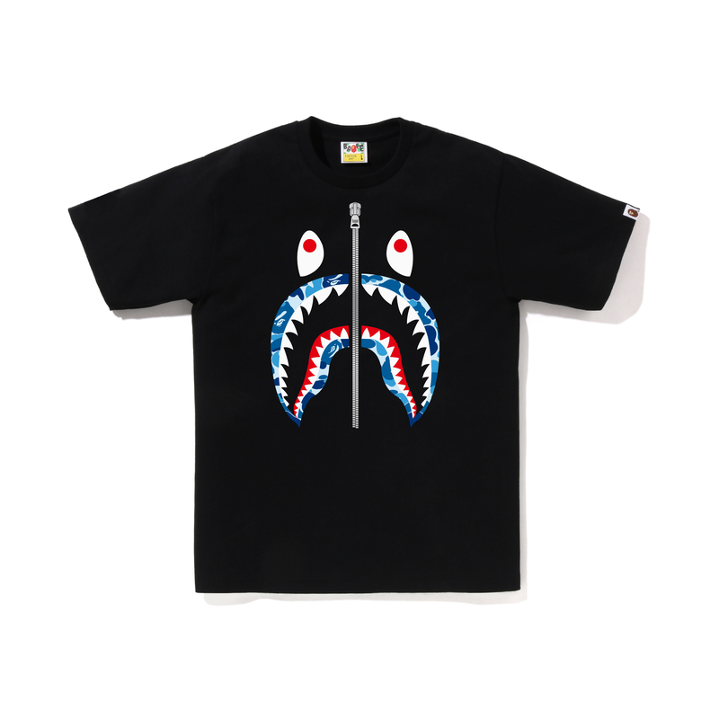 Футболка Bape Abc Camo Shark Silver Zip Tee A BATHING APE, бело-зеленая — фото 2