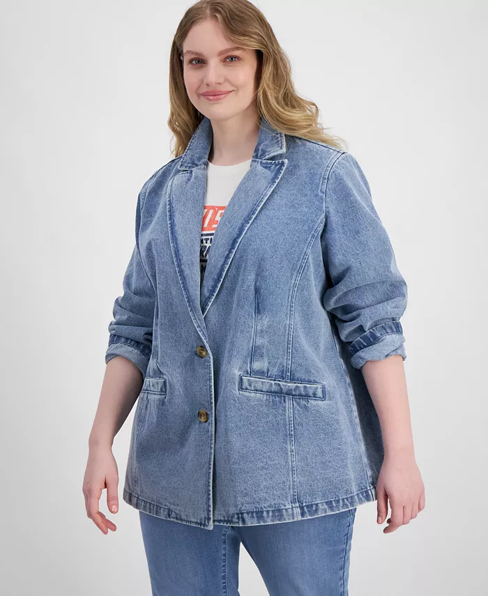 Джинсовый пиджак больших размеров с длинными рукавами Levi's, синий — фото 4