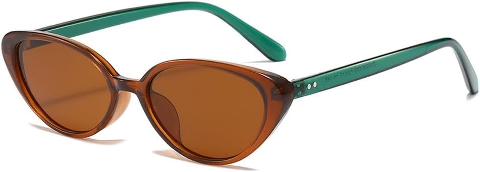 

Женские солнцезащитные очки в маленькой оправе «кошачий глаз» с защитой от УФ-излучения UV400, цвет «желе чай», для занятий спортом на открытом воздухе, бега и езды на велосипеде generic, Tea Green Leg