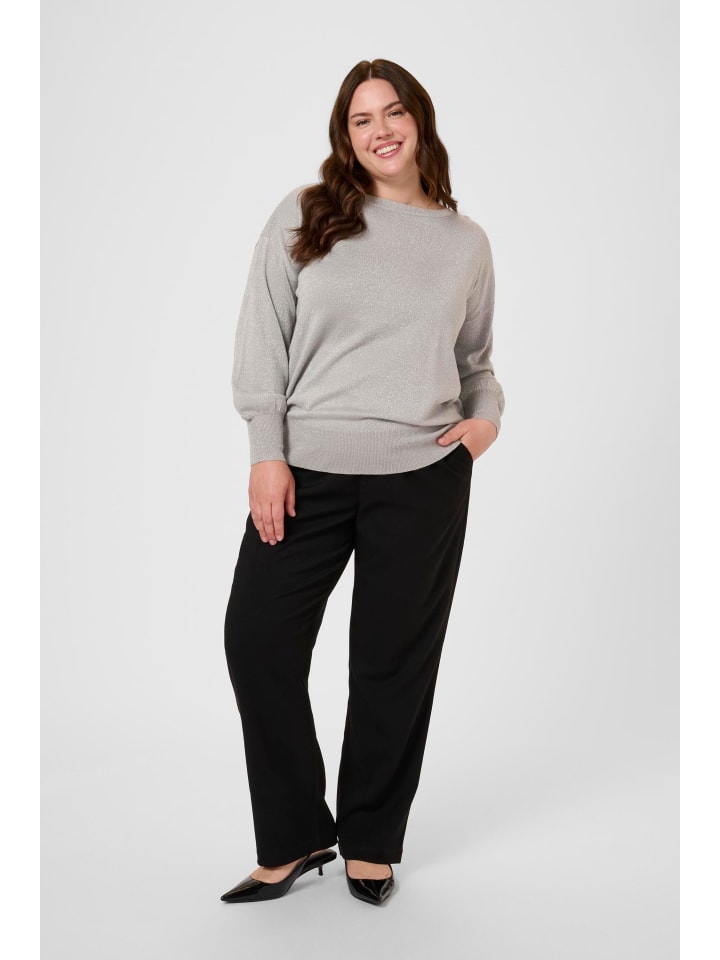 

KAFFE curve Вязаный свитер KCregitta свободного кроя, серо-серебристый металлик