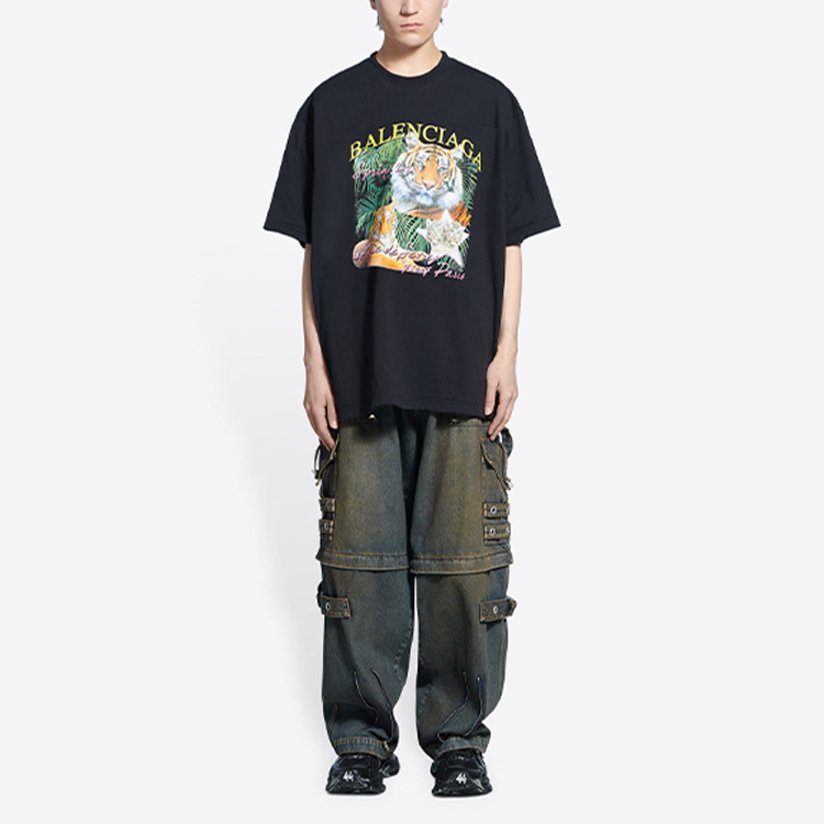 Футболка FBI Print Year Of The Tiger реверсивная Balenciaga, черный — фото 4