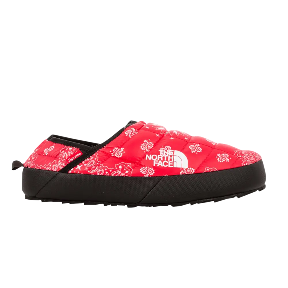 Женские ботинки Supreme x The North Face Traction Mule с принтом, красный