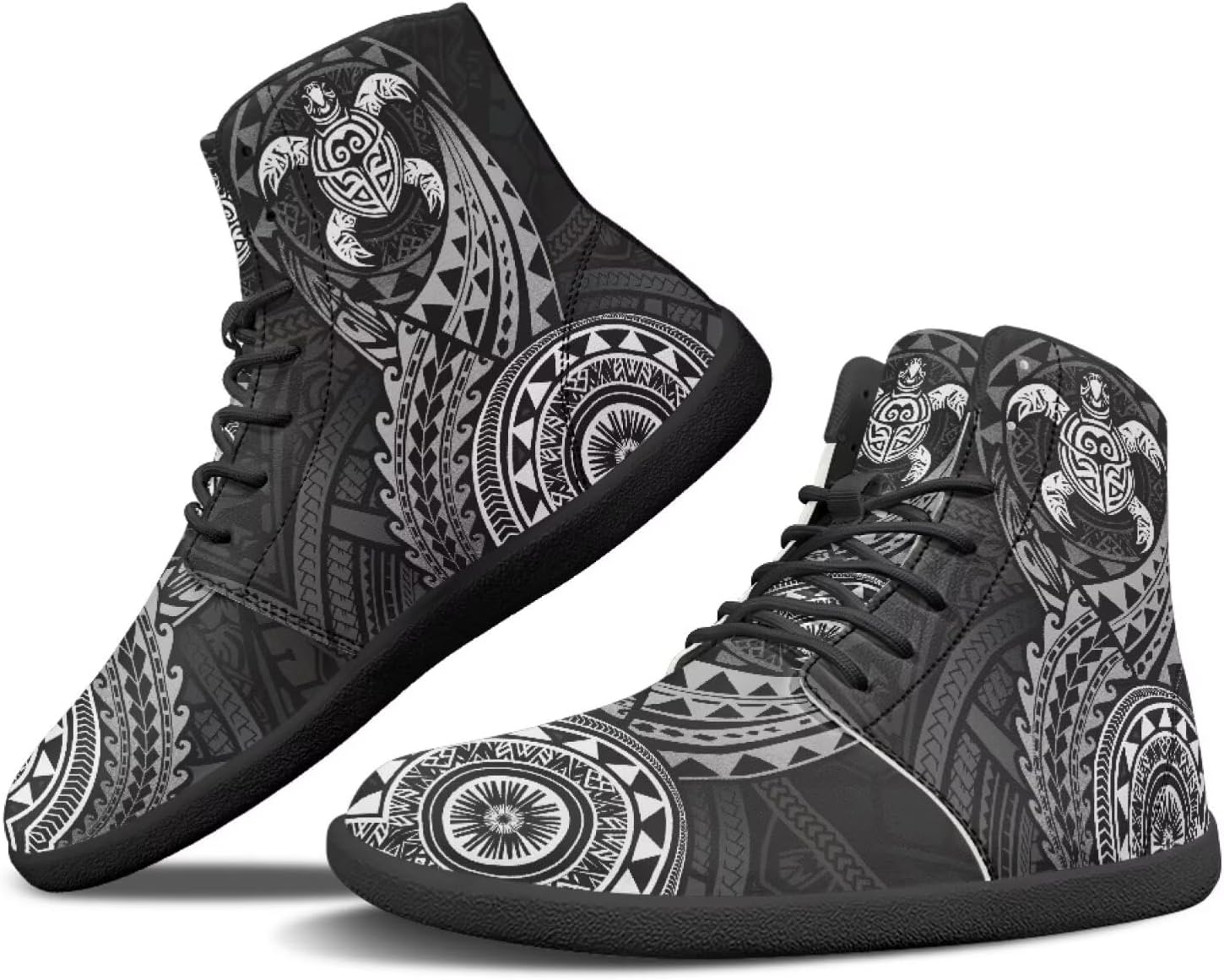 

Мужские кроссовки Binienty для тренировок, с высоким голенищем, из PU-кожи, минималистичные, с нулевым перепадом, женские широкие кроссовки с плоским носком, Polynesia Turtle