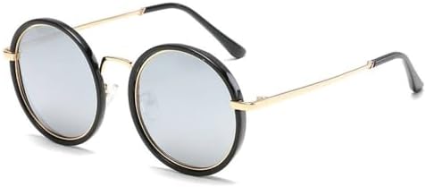 

Поляризованные солнцезащитные очки 2027 года, круглые солнцезащитные очки для женщин, винтажные ретро-моды, стильные солнцезащитные очки в коробке, женские MTZJH, C04 Black Mercury