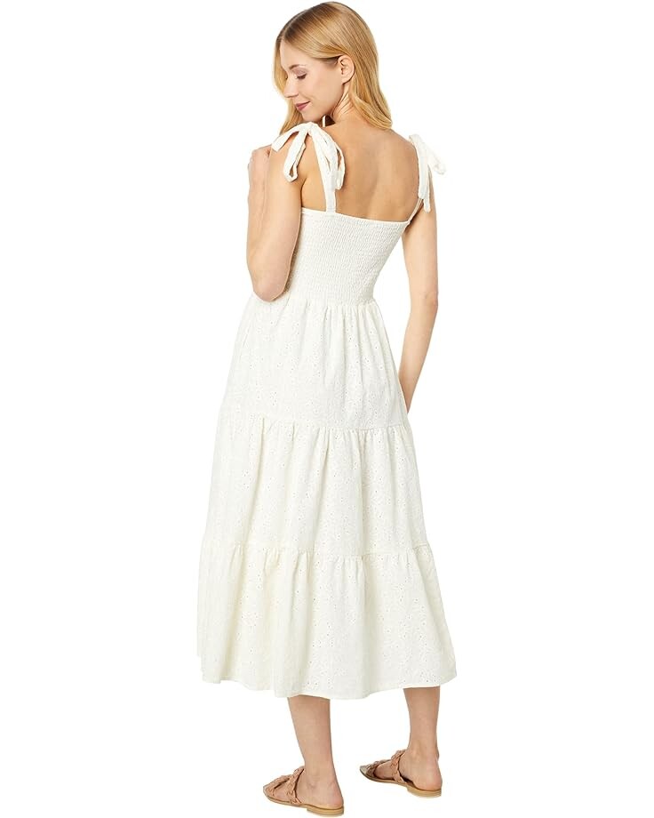 

Платье Madewell Eyelet Lucie Tie-Strap Tiered Midi Dress, цвет Lighthouse