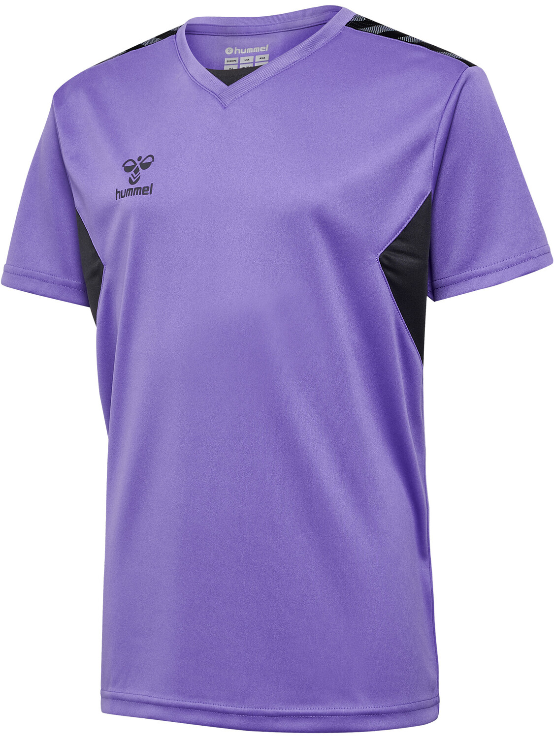 Футболка Hummel S/S Hmlauthentic Pl Jersey S/S Kids, цвет DAHLIA PURPLE/ASPHALT — фото 4