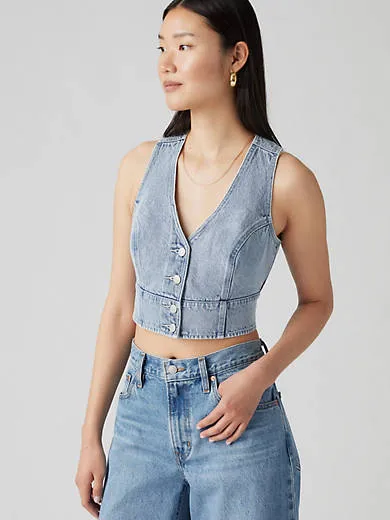 

Джинсовый корсетный топ Mona Levi's, цвет Kind Of Fun - Light Wash