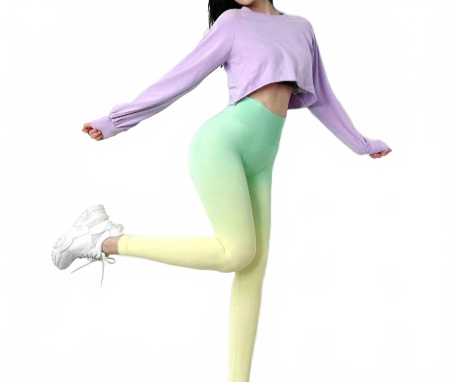 

Ода омбре Sculpting леггинсы в зеленом Rockstar Peach