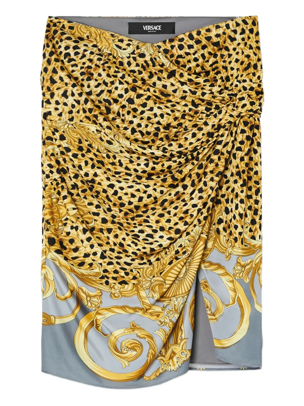 

Драпированная юбка миди VERSACE, желтый