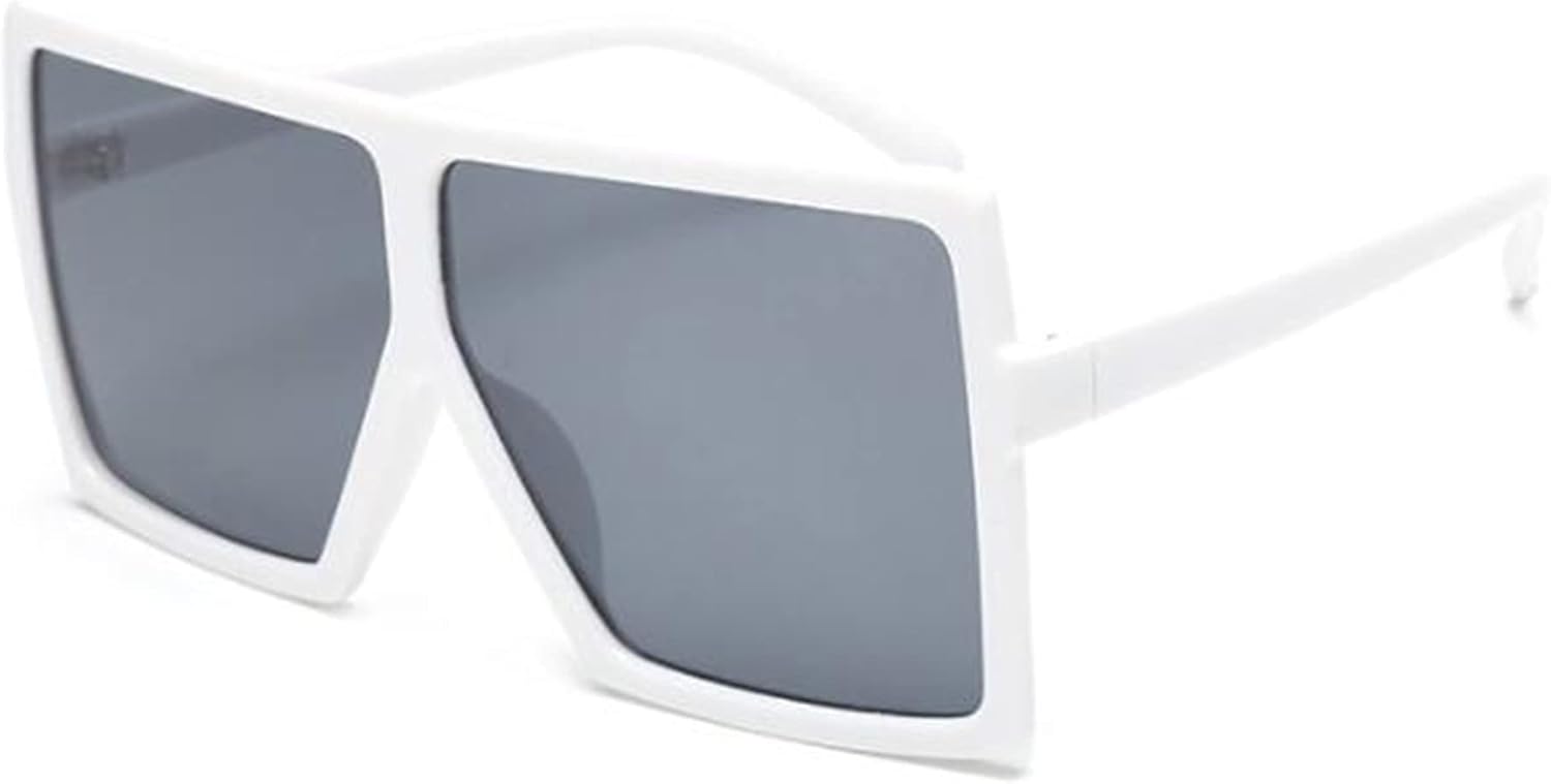 

Квадратные солнцезащитные очки большого размера для женщин и мужчин, ультралегкие, модные, с плоской верхней частью, большие солнцезащитные очки Kyiduo, White Frame-black Lens